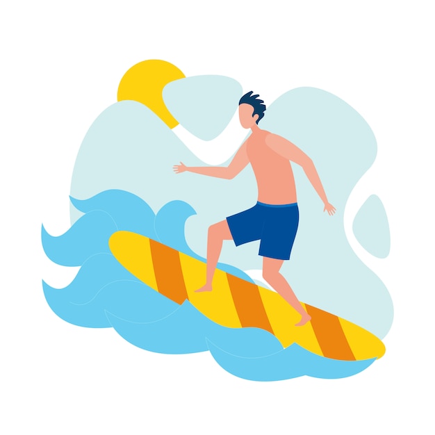 Young Male Surfer, Sportsman   Character