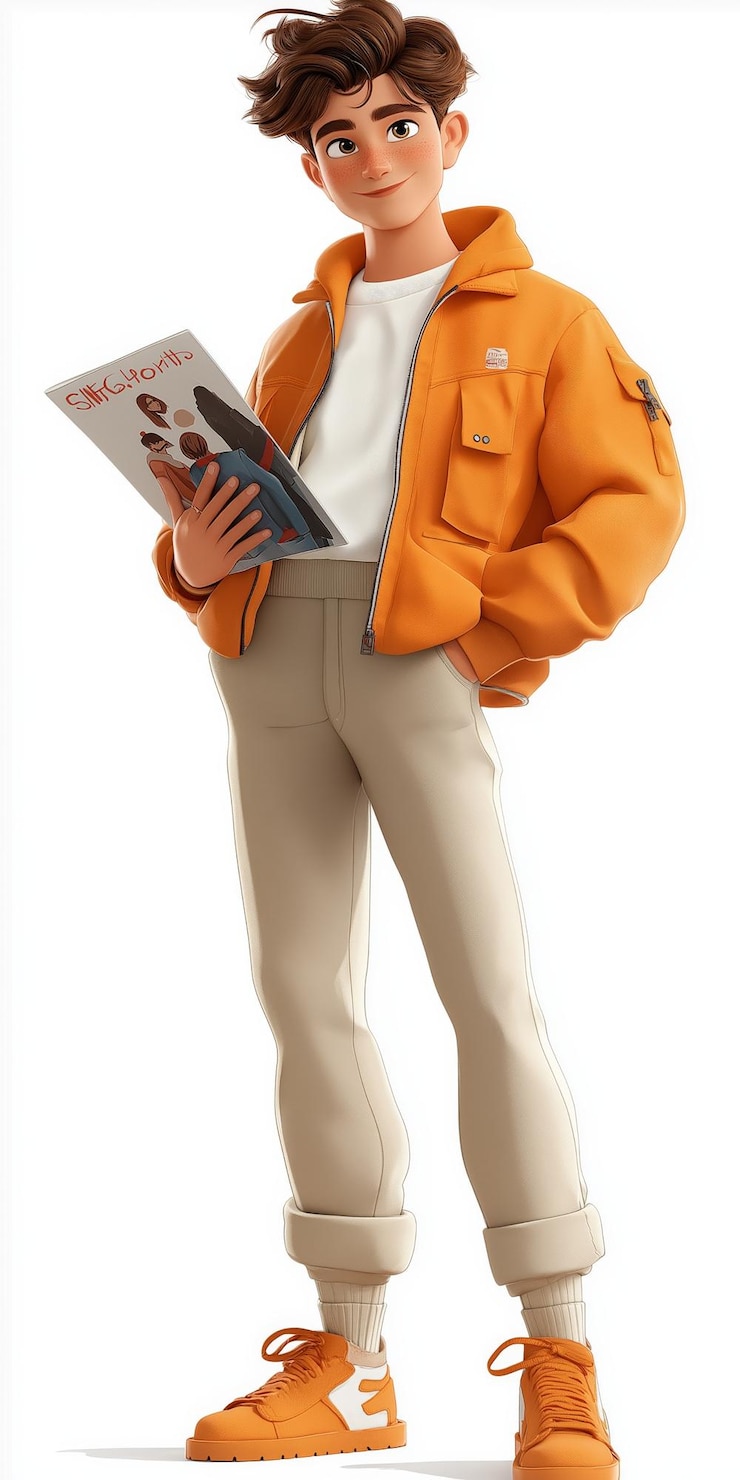 Vector young male traveler cartoon vector