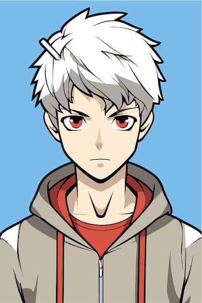 young man anime style character vector illustration design manga anime boy