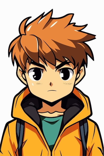 Vector young man anime style character vector illustration design manga anime boy