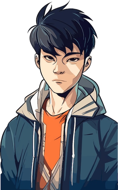 Vector young man anime style character vector illustration design manga anime boy