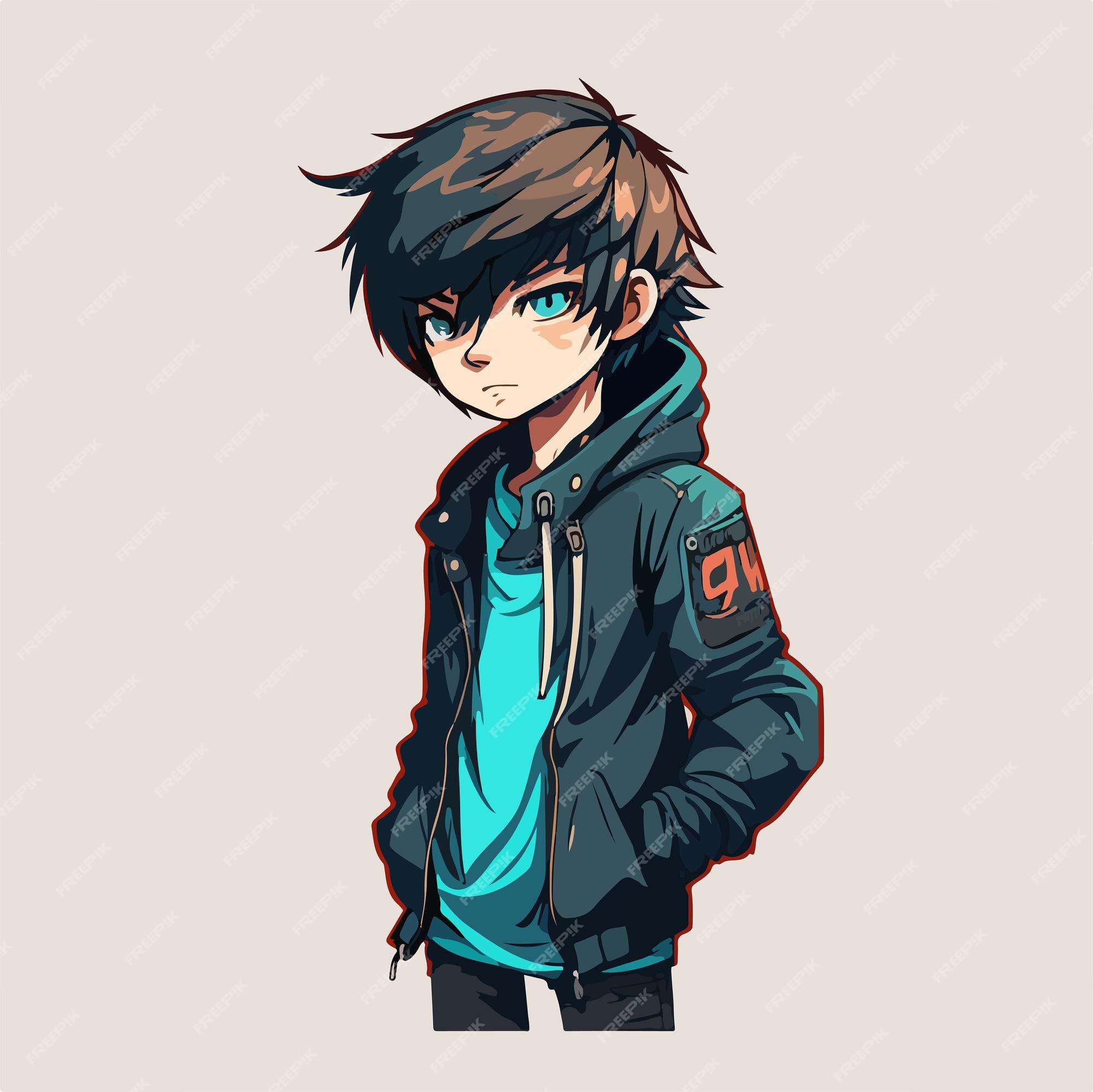 Young Anime Boy Hoodie Character Design Stock Illustration 2032125095