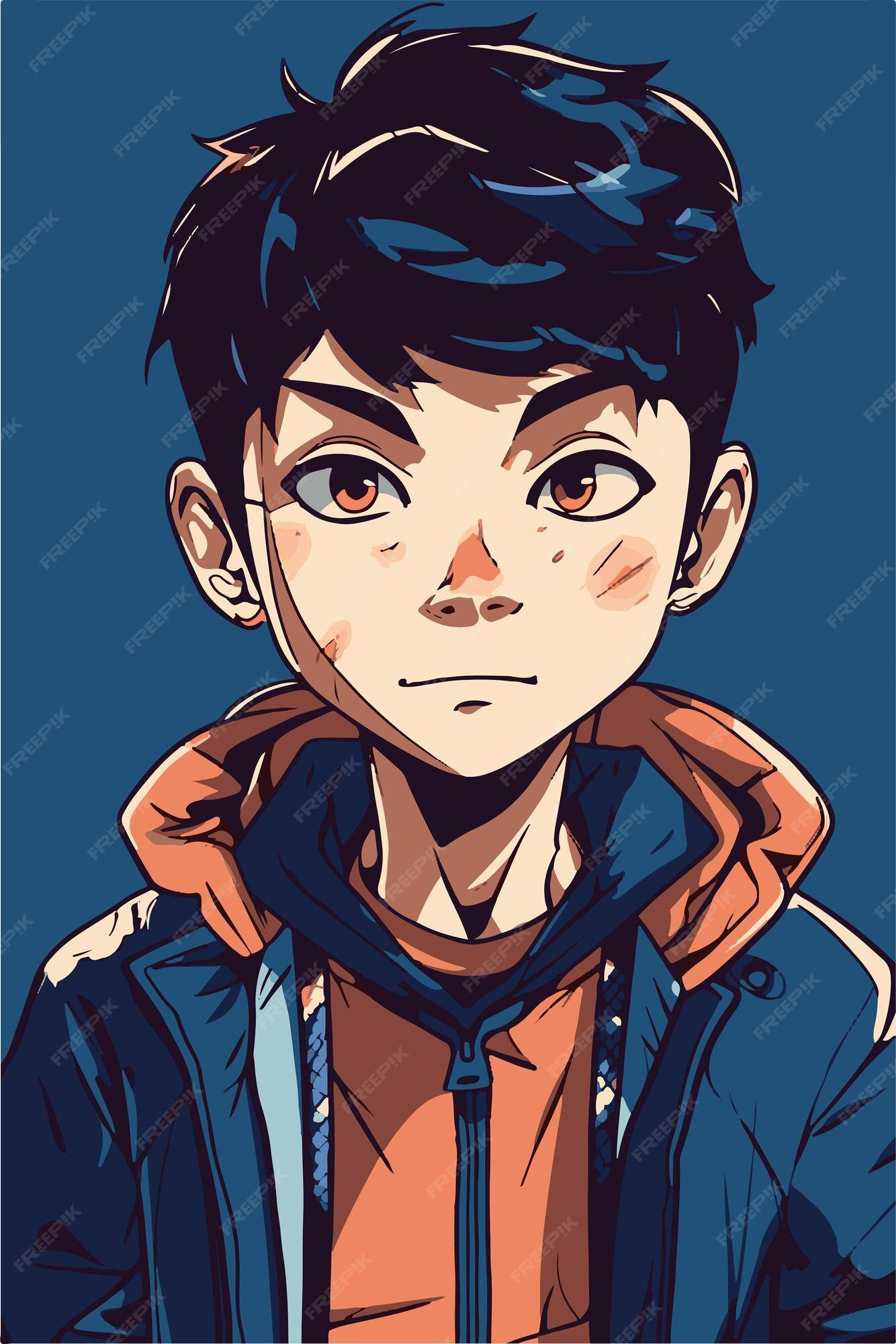 Young Man Anime Style Character Anime Boy Vector Stock Illustration -  Download Image Now - Manga Style, Men, Human Face - iStock