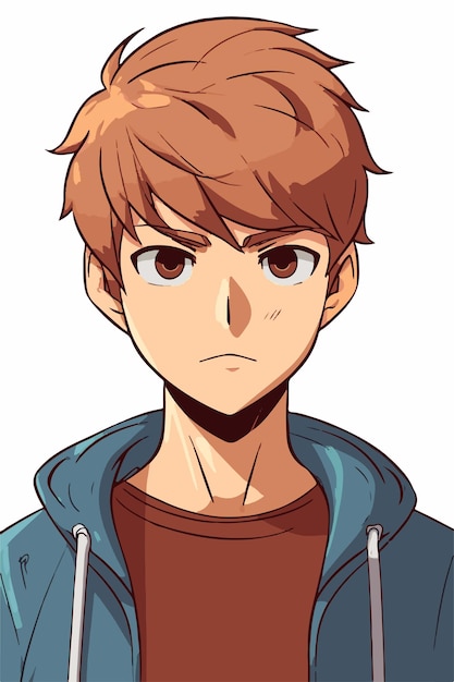 Vector young man anime style character vector illustration design manga anime boy