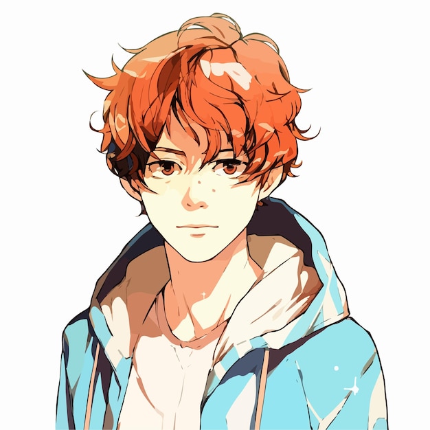 young man anime style character vector illustration design manga anime boy