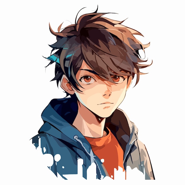 Premium Vector  Anime boy or man cartoon icon