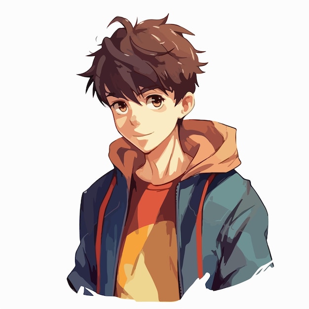 Vector young man anime style character vector illustration design manga anime boy