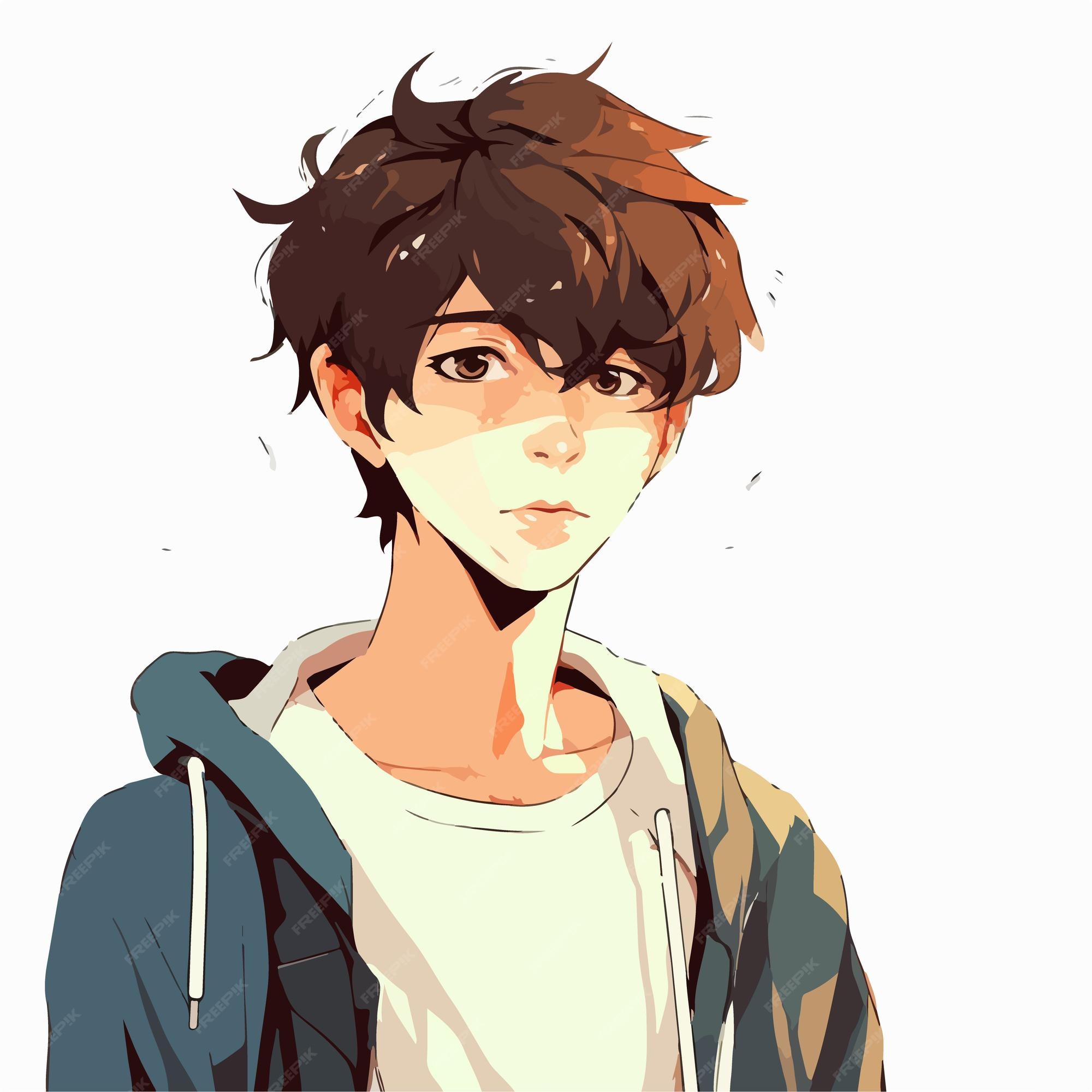 Premium Vector  Young man animestyle character vector illustration design  manga anime boy