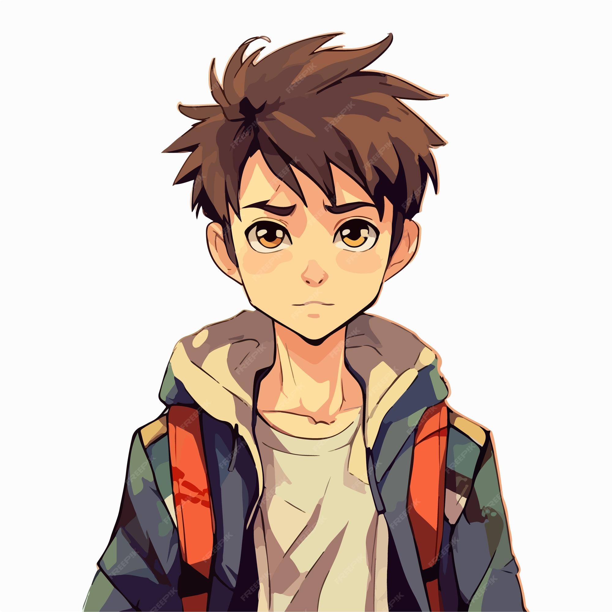 Premium Vector  Anime boy or man cartoon icon