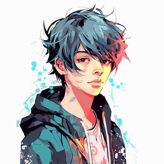 cool pretty anime boy Stock Illustration  Adobe Stock