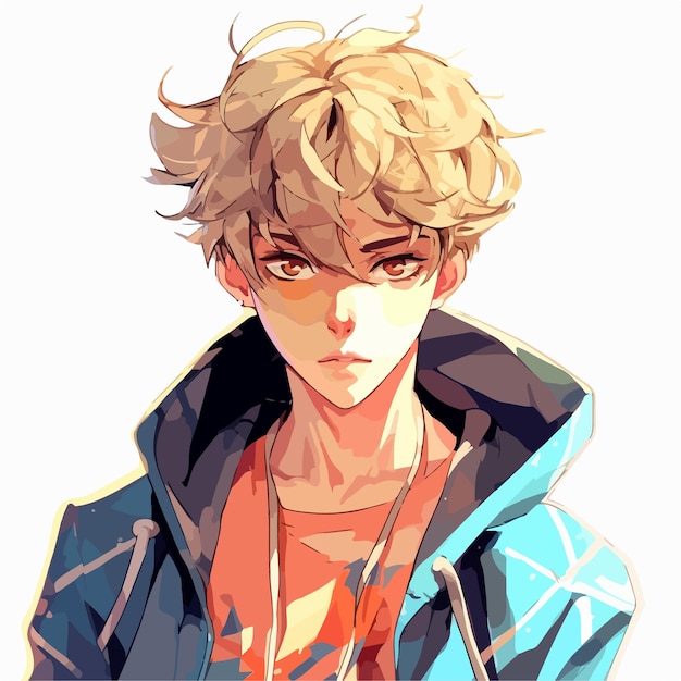 Premium Vector  Young man anime style character vector