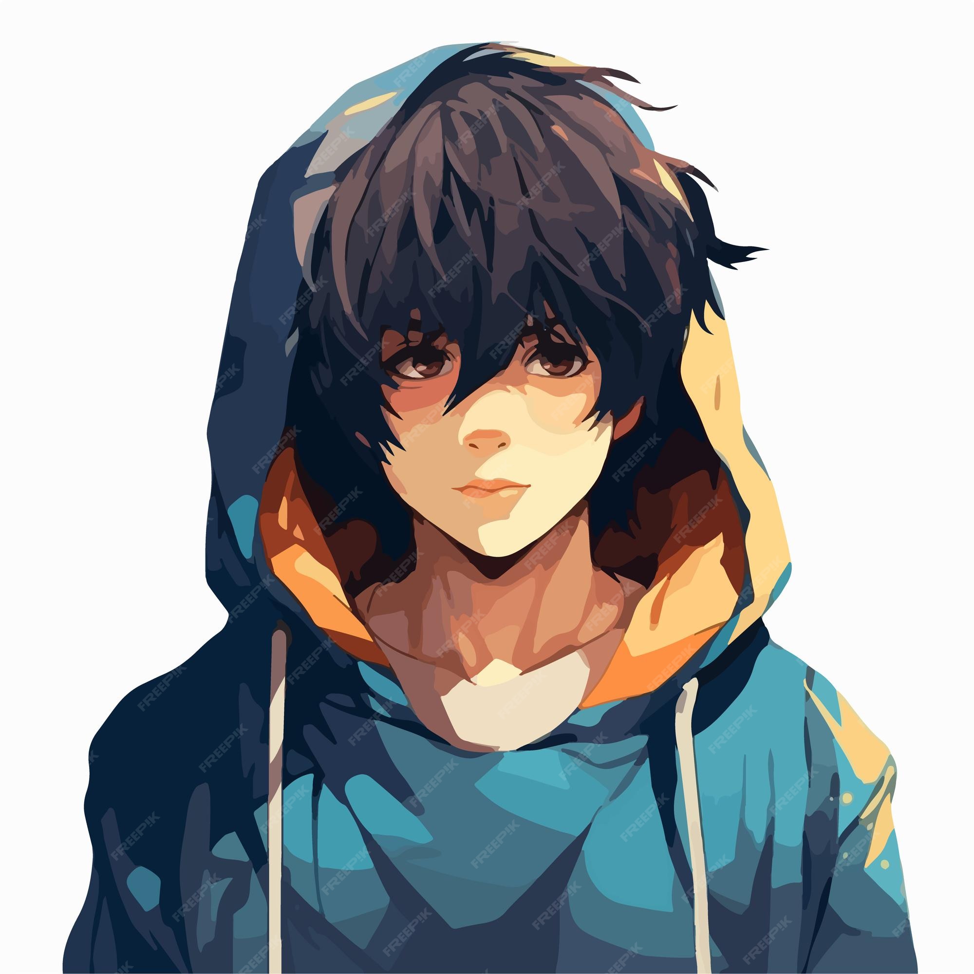 Premium Vector  Young man anime style character vector