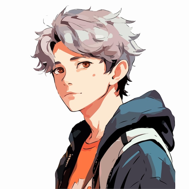 Vector young man anime style character vector illustration design manga anime boy