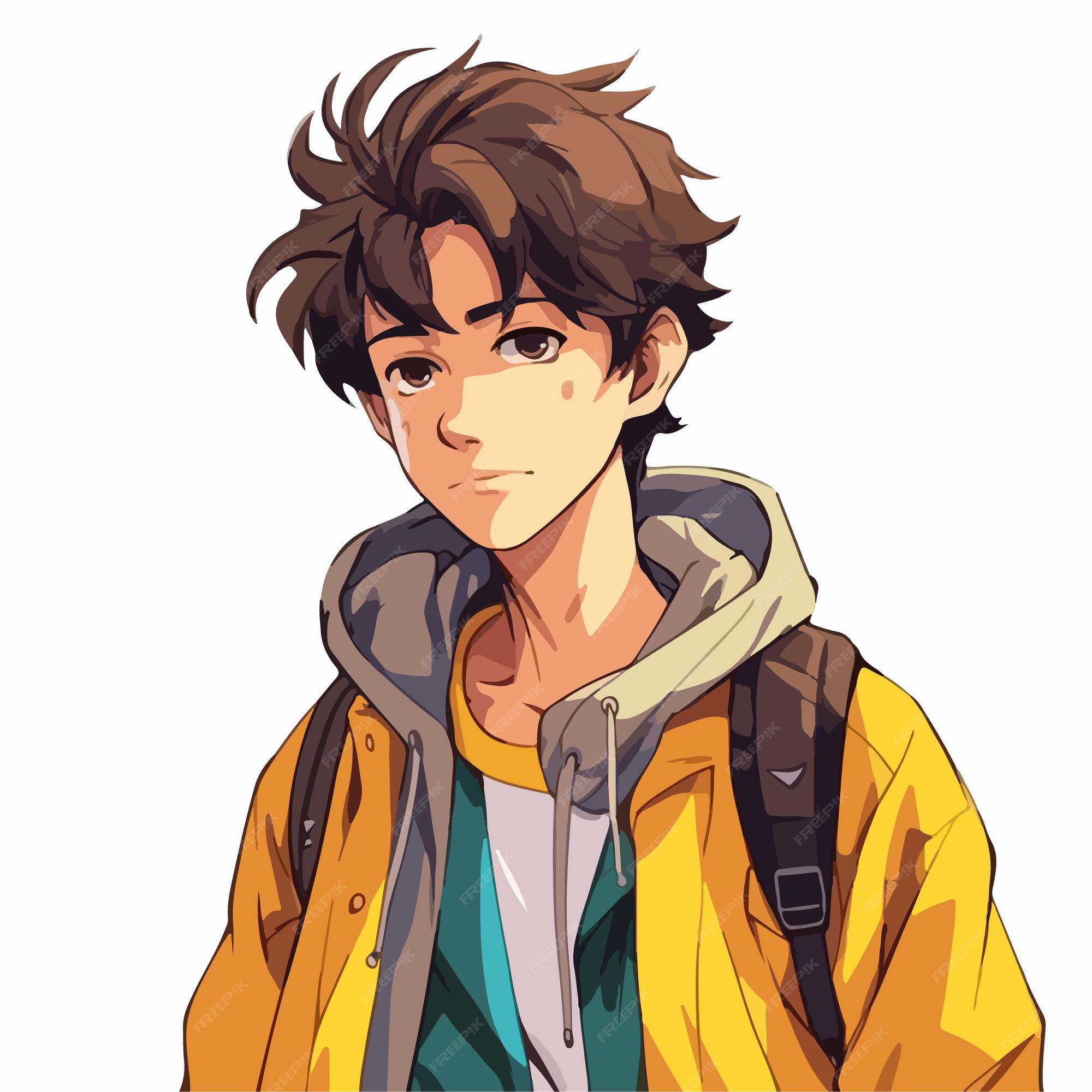 Premium Vector  Young man anime style character vector