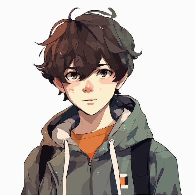 Premium Vector  Young man animestyle character vector illustration design  manga anime boy