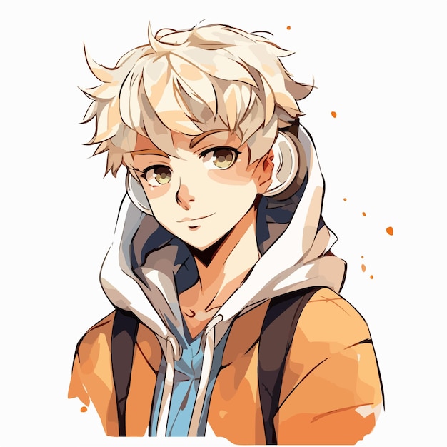 young man anime style character vector illustration design Manga Anime Boy