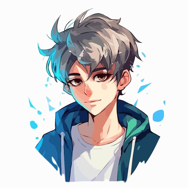 Premium Vector  Young man animestyle character vector illustration design  manga anime boy