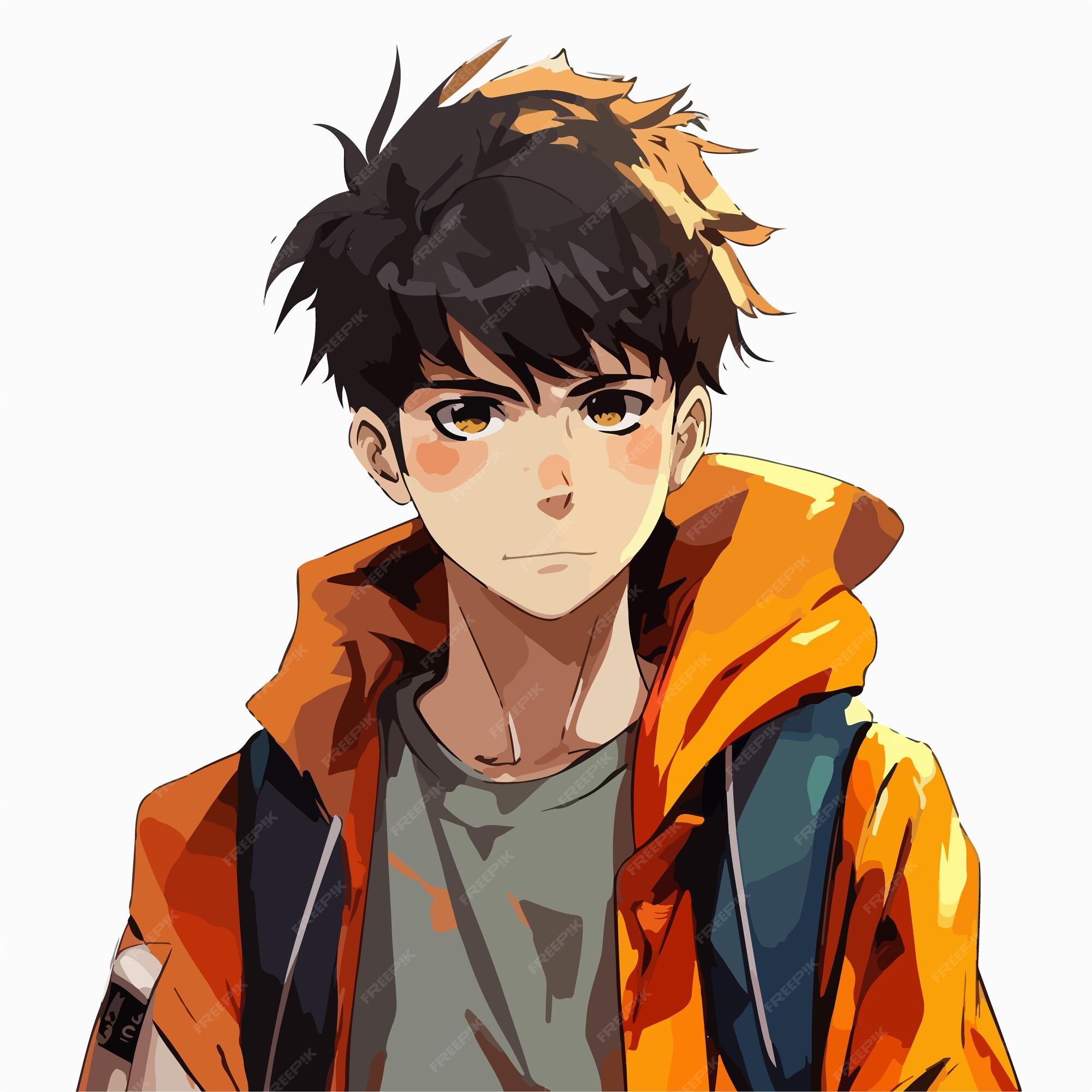 Premium Vector  Young man anime style character vector