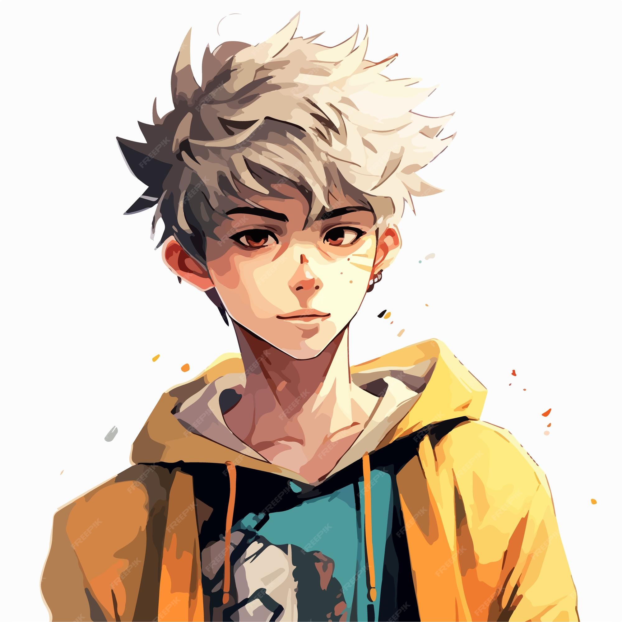 Premium Vector  Young man anime style character vector