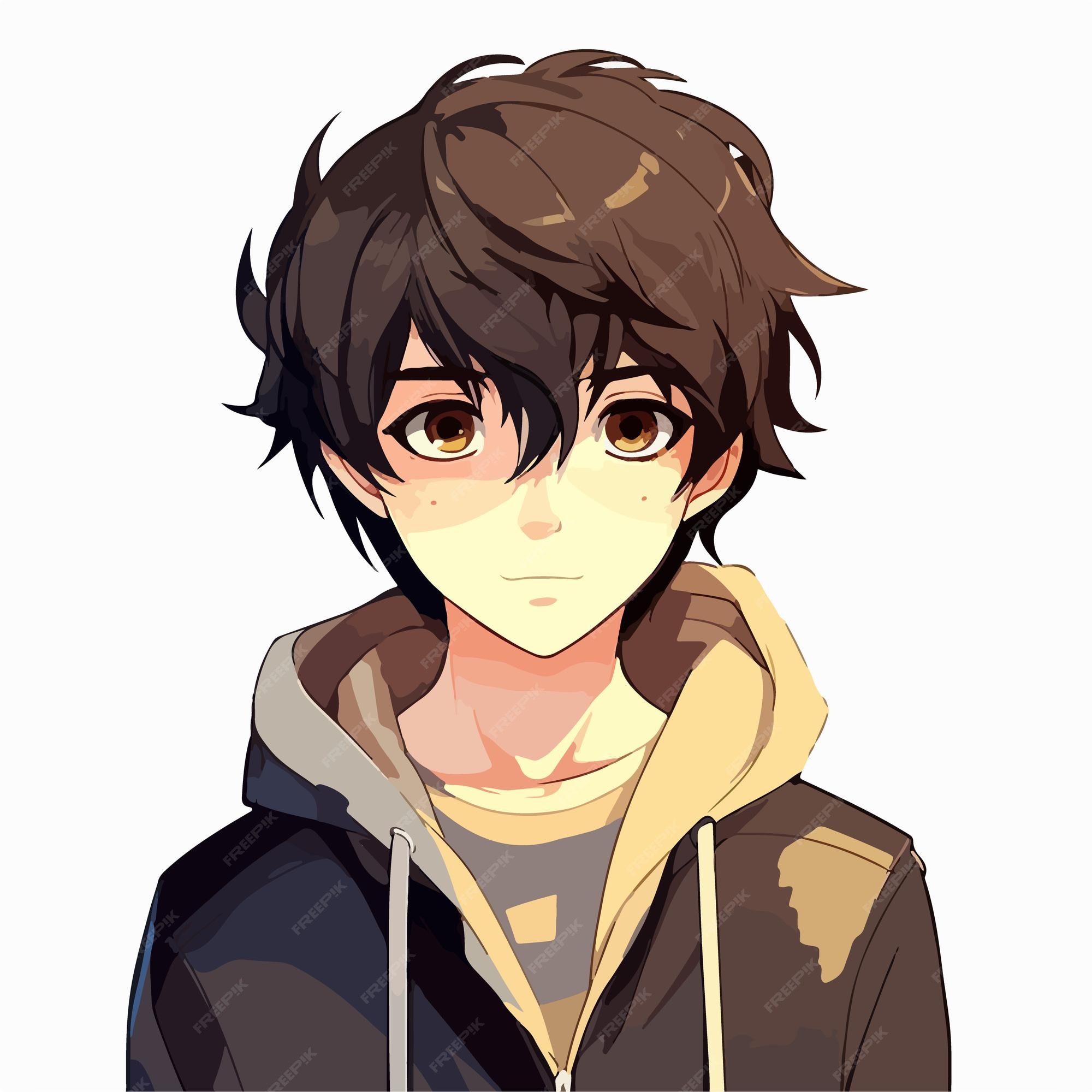 Premium Vector  Anime boy or man cartoon icon