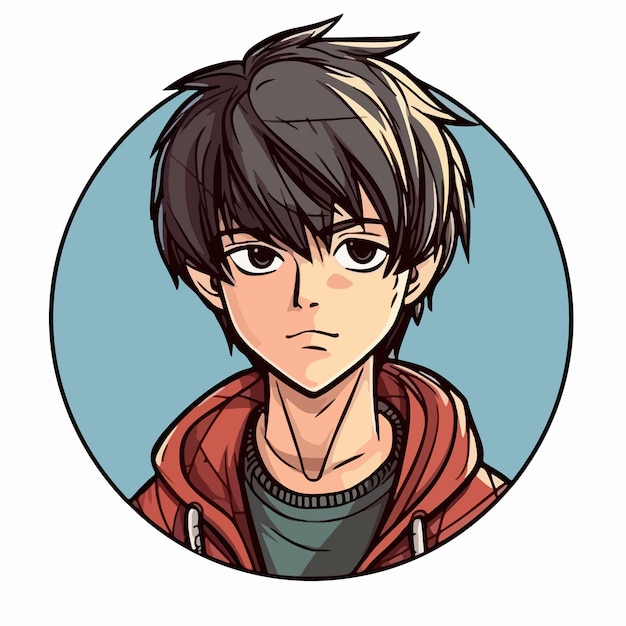 Anime style boy icon Royalty Free Vector Image