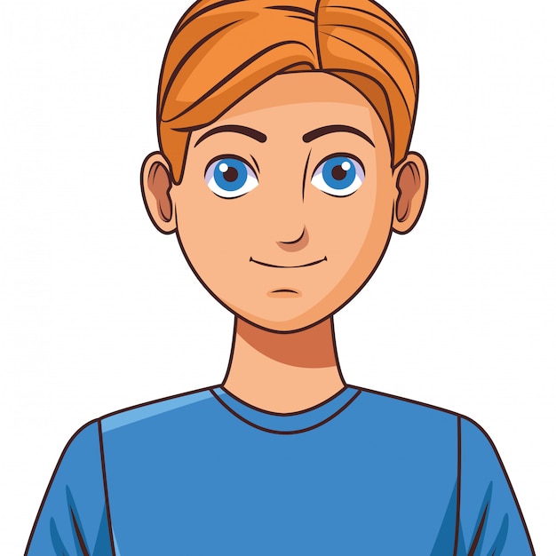 Vector young man avatar cartoon character profile picture