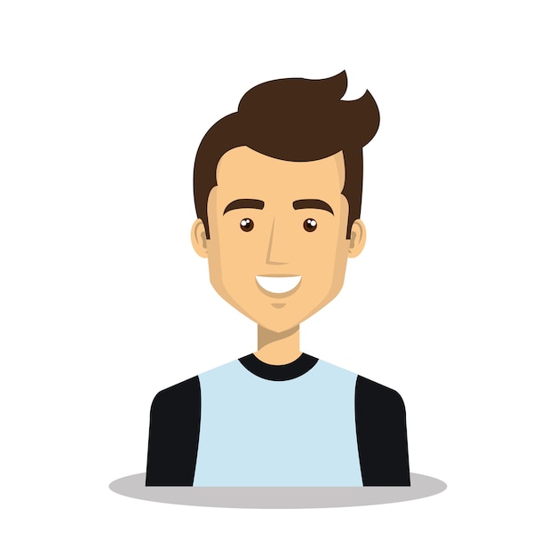 young man avatar character vector illustration design