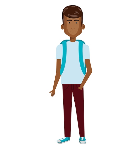 Vector young man avatar character vector illustration design