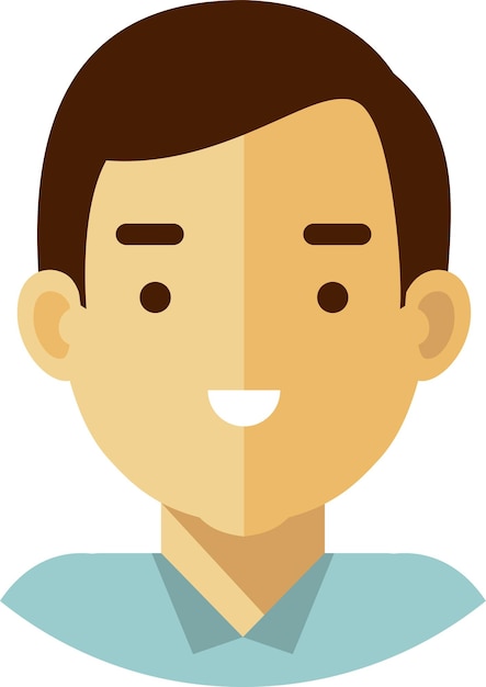 Young Man Avatar Face Icon in Flat Style