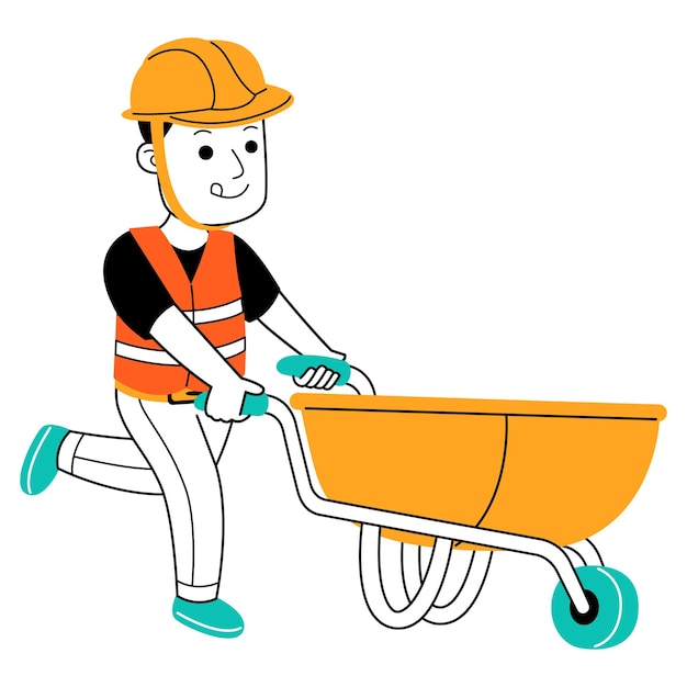 young man builder vector illustration