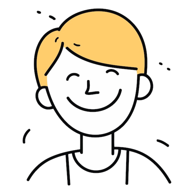 Икона мультфильма "Молодой человек" Иллюстрация векторной иконы мультфилма "Младший человек" для веб-сайта