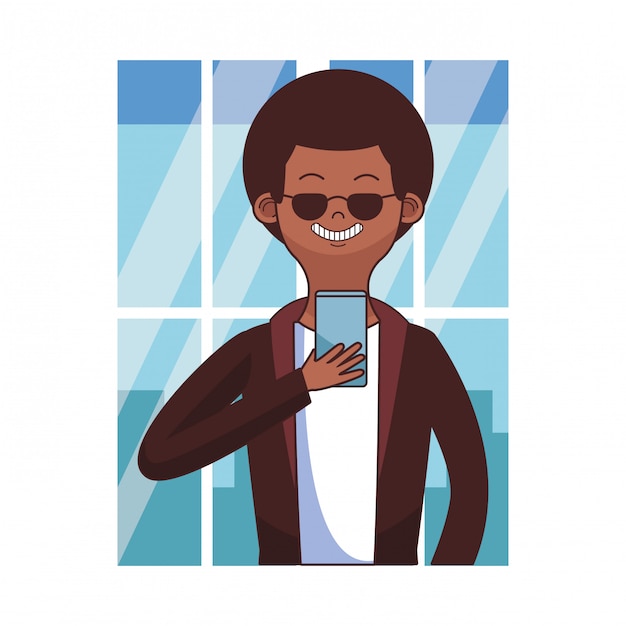 Vector young man cartoon