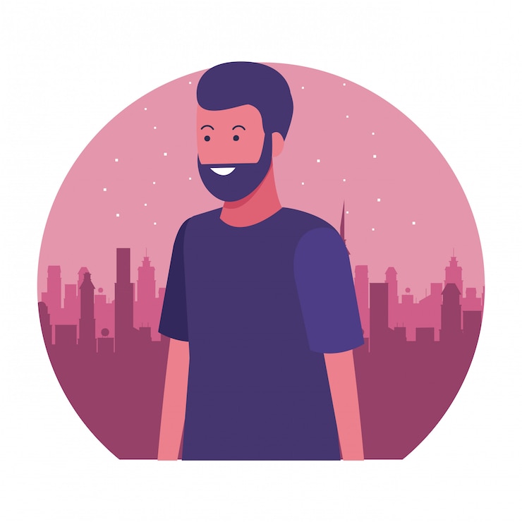 Vector 젊은이 만화