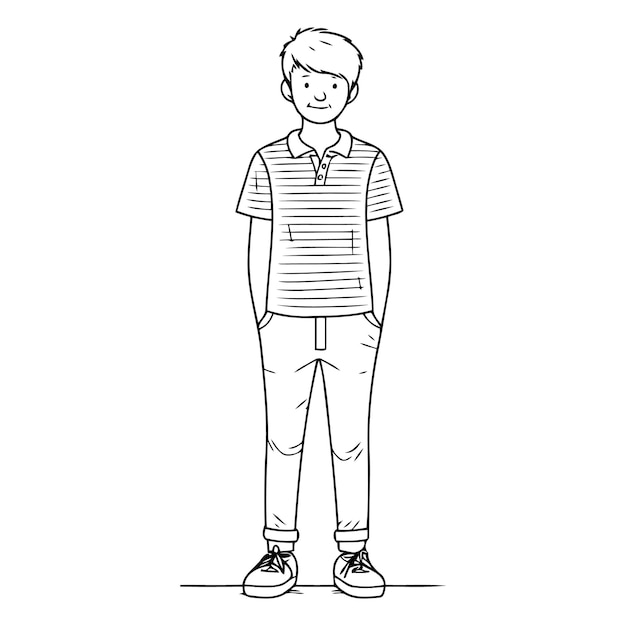 Vector young man in casual clothes of a young man