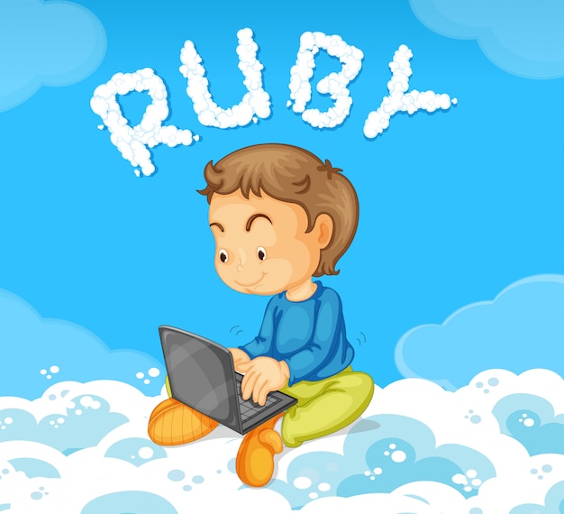 A young man coding ruby