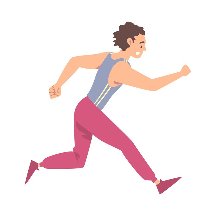 Vector young man dressed in sportswear jogging or running sports competition outdoor morning workout healthy active lifestyle concept cartoon style vector illustration