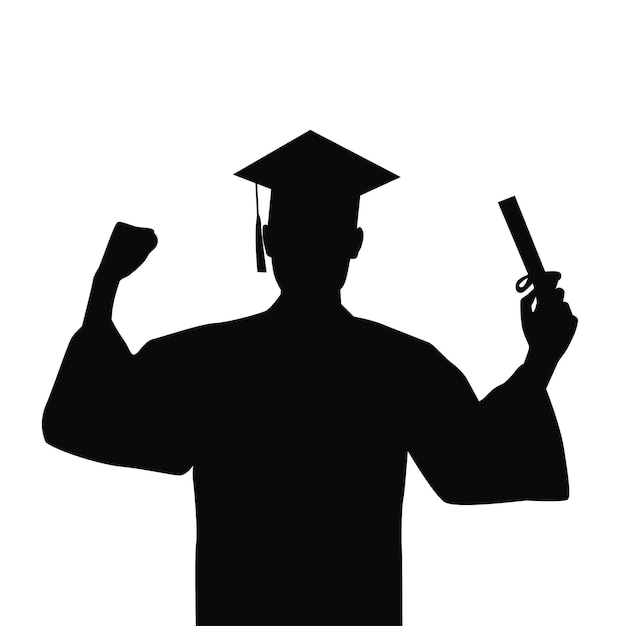 A young man graduted student silhouette