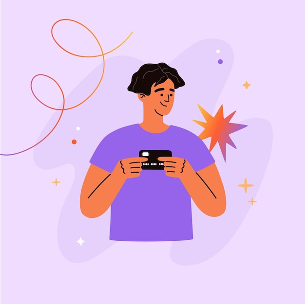 young man holding a credit card client of bank. personal finance concept. digital money for business