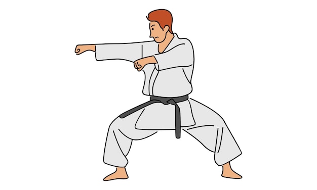 Young man karate