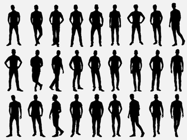 Vector young man silhouette design template