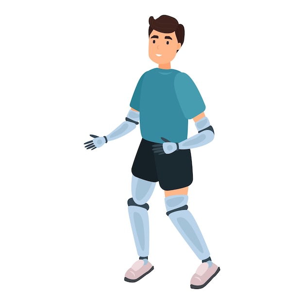 Young man with limb prostheses flat icon colored vector element from disabled collection creative