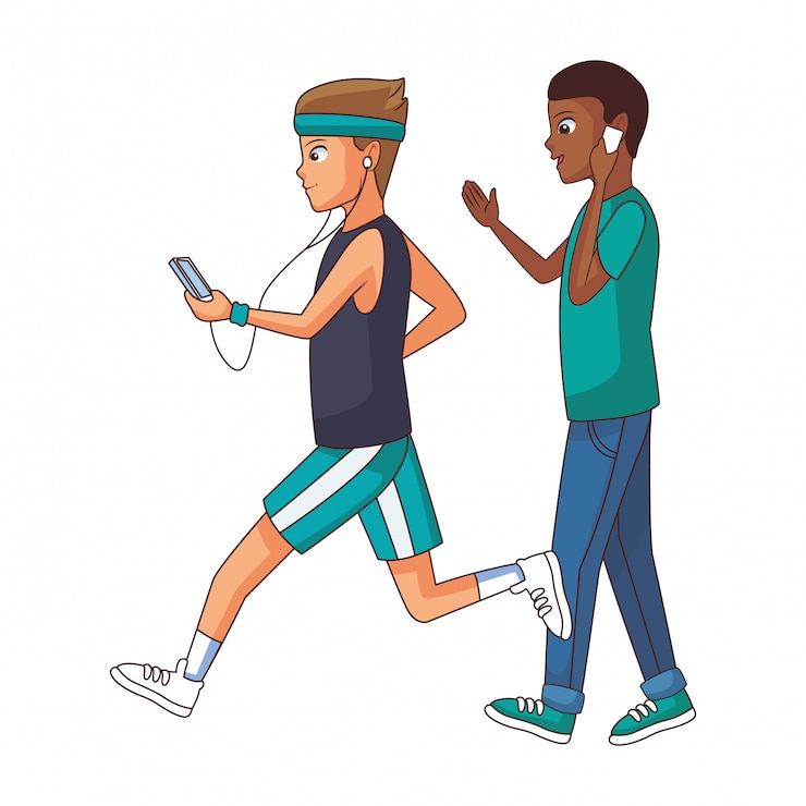 Vector young men cartoon