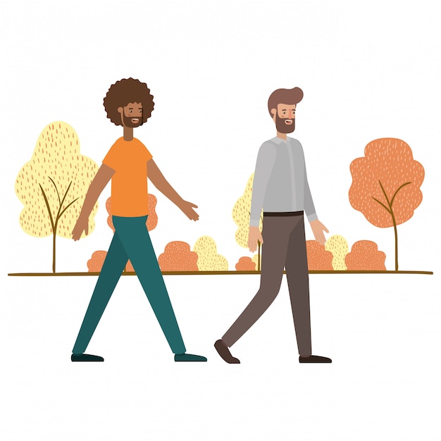 two people walking clip art