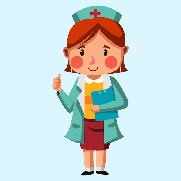 Vector young nurse ready to give service illustration