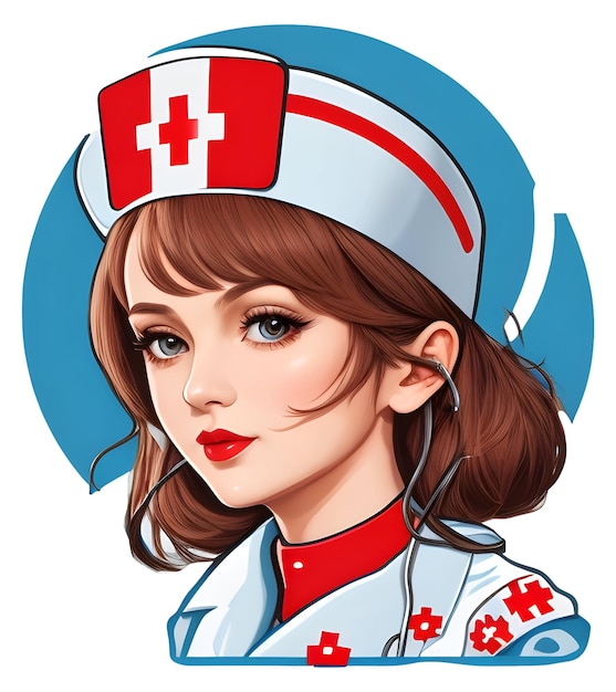 Vector young nurse symbol