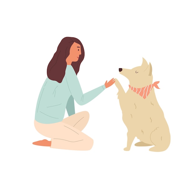 若い飼い主と犬のペットラバー 最高の友達