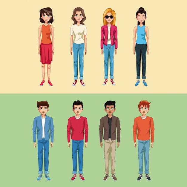 Vector young people cartoon