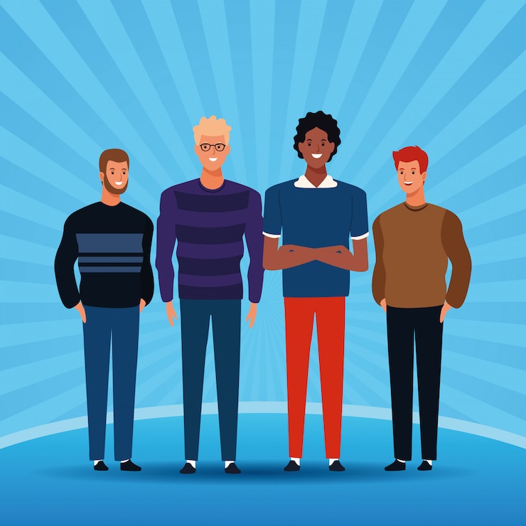 Vector young people cartoon
