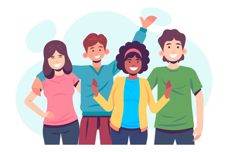 Vector young people illustration