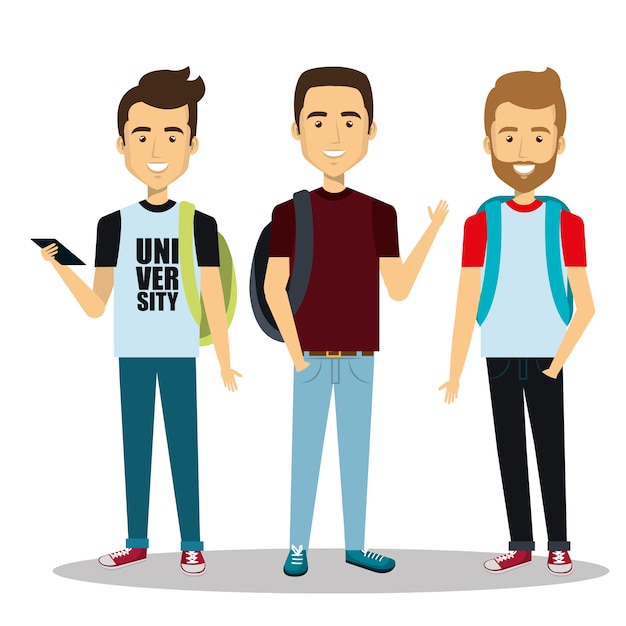 Young people style characters vector illustration design